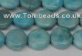 CLR361 15.5 inches 12mm flat round dyed larimar gemstone beads