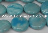 CLR363 15.5 inches 16mm flat round dyed larimar gemstone beads