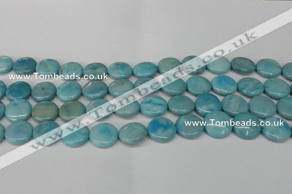 CLR363 15.5 inches 16mm flat round dyed larimar gemstone beads