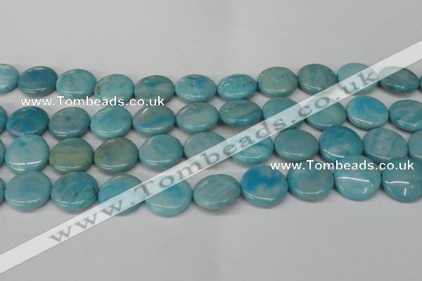 CLR365 15.5 inches 20mm flat round dyed larimar gemstone beads