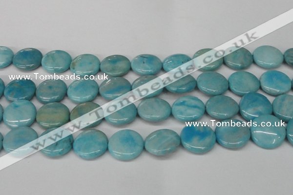 CLR366 15.5 inches 25mm flat round dyed larimar gemstone beads