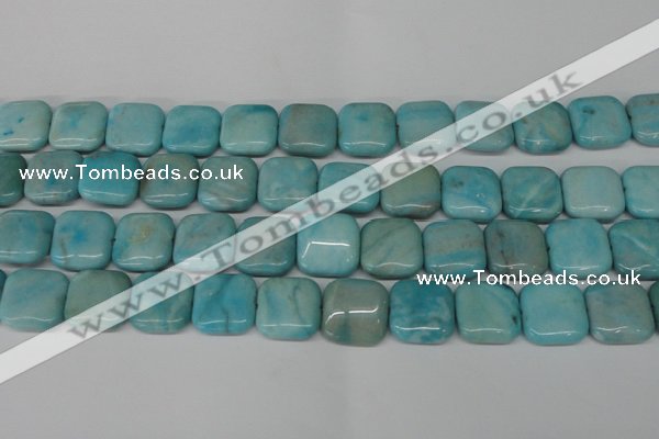 CLR383 15.5 inches 16*16mm square dyed larimar gemstone beads