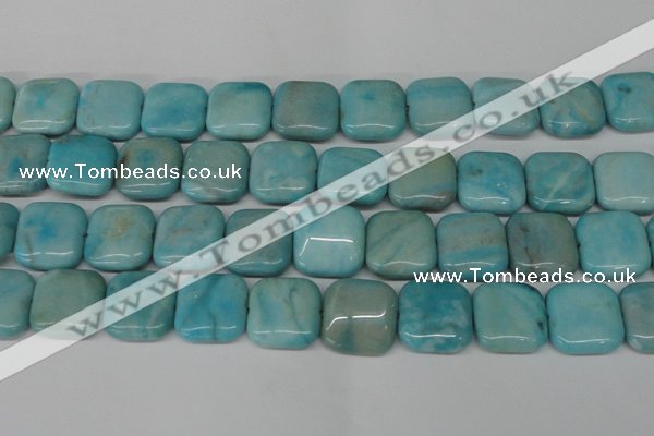 CLR385 15.5 inches 20*20mm square dyed larimar gemstone beads