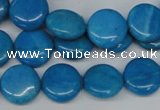 CLR410 15.5 inches 10mm flat round dyed larimar gemstone beads