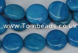 CLR412 15.5 inches 14mm flat round dyed larimar gemstone beads