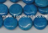 CLR413 15.5 inches 16mm flat round dyed larimar gemstone beads