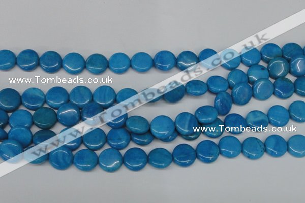 CLR413 15.5 inches 16mm flat round dyed larimar gemstone beads