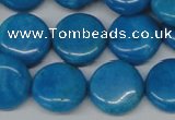 CLR414 15.5 inches 18mm flat round dyed larimar gemstone beads