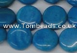 CLR415 15.5 inches 20mm flat round dyed larimar gemstone beads