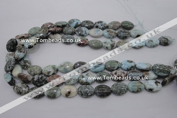 CLR55 15.5 inches 13*18mm oval natural larimar gemstone beads