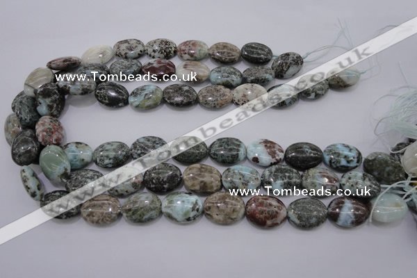 CLR56 15.5 inches 15*20mm oval natural larimar gemstone beads