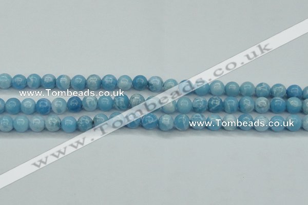 CLR602 15.5 inches 8mm round imitation larimar beads wholesale