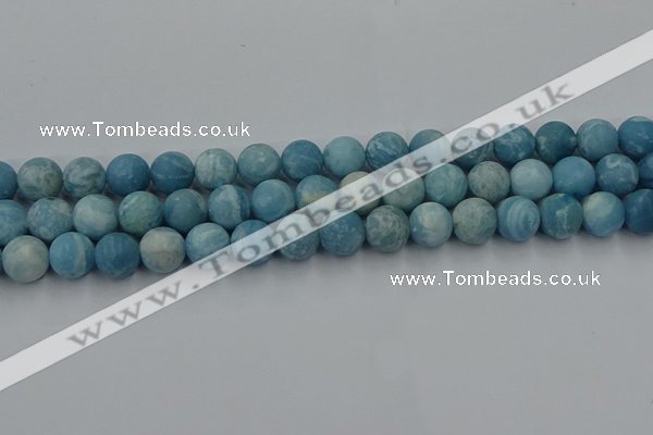 CLR613 15.5 inches 10mm round matte imitation larimar beads