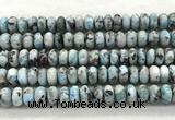 CLR629 15.5 inches 6*12mm rondelle larimar gemstone beads
