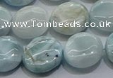 CLR85 15.5 inches 12mm flat round larimar gemstone beads