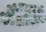 CLR90 Top drilled 15*20mm - 25*35mm freeform larimar beads