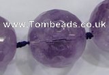 CLS01 15.5 inches 30mm faceted round large amethyst gemstone beads