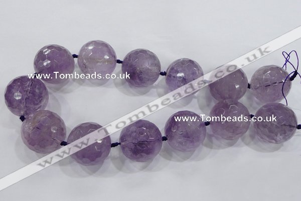 CLS01 15.5 inches 30mm faceted round large amethyst gemstone beads