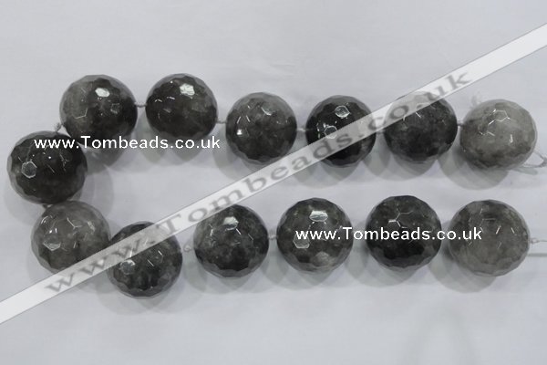 CLS02 15.5 inches 30mm faceted round large cloudy quartz beads