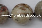 CLS08 15.5 inches 30mm faceted round large chrysanthemum agate beads