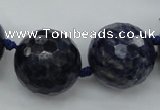 CLS100 15.5 inches 25mm faceted round large sodalite gemstone beads