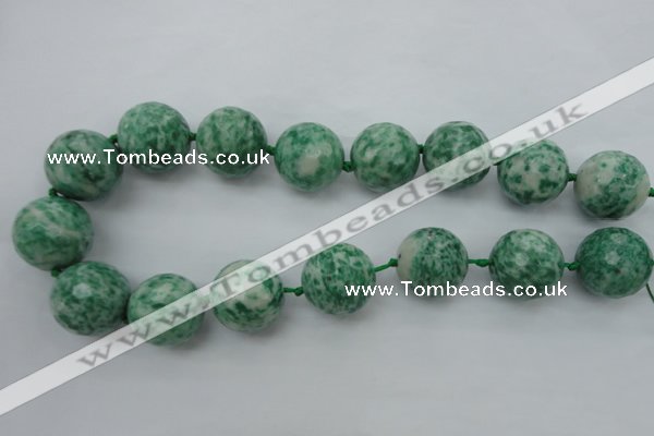 CLS102 15.5 inches 25mm faceted round large Qinghai jade beads