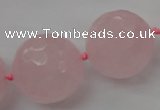 CLS103 15.5 inches 25mm faceted round large rose quartz beads