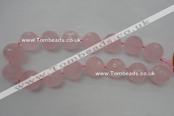 CLS103 15.5 inches 25mm faceted round large rose quartz beads