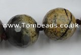 CLS108 15.5 inches 25mm faceted round artistic jasper beads