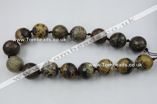 CLS108 15.5 inches 25mm faceted round artistic jasper beads