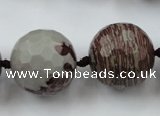 CLS109 15.5 inches 25mm faceted round red artistic jasper beads