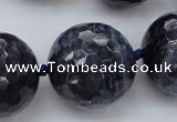 CLS12 15.5 inches 30mm faceted round large blue dumortierite beads