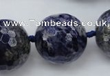 CLS14 15.5 inches 30mm faceted round large sodalite gemstone beads