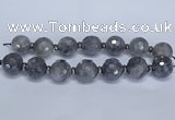 CLS301 7.5 inches 25mm faceted round large cloudy quartz beads