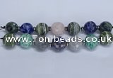 CLS305 7.5 inches 25mm faceted round mixed gemstone beads