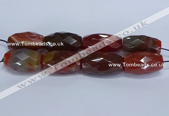 CLS400 7.5 inches 25*45mm faceted rice large red agate beads