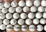 CLS413 15 inches 16mm faceted round white howlite turquoise beads