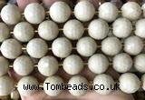 CLS415 15 inches 16mm faceted round white fossil jasper beads