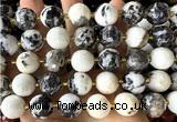 CLS422 15 inches 16mm faceted round black & white jasper beads