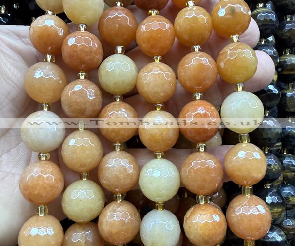 CLS440 15 inches 16mm faceted round red aventurine jade beads