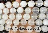 CLS453 15 inches 16mm faceted round Angolan white quartz beads