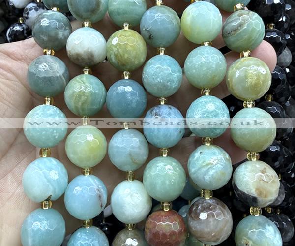 CLS455 15 inches 16mm faceted round colorful amazonite beads