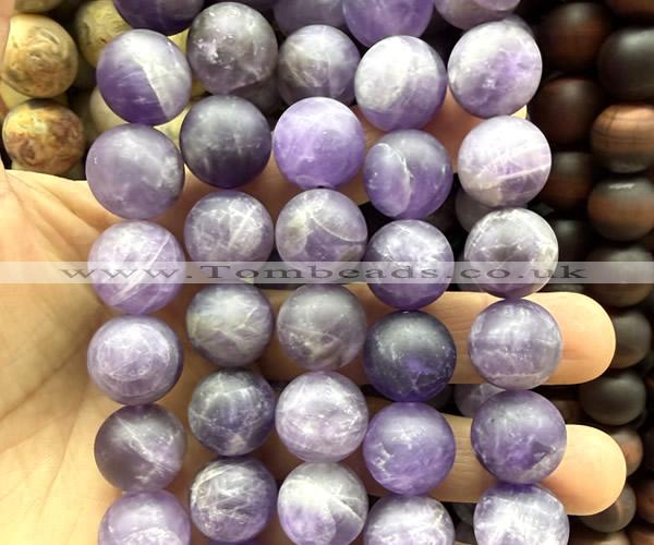 CLS502 15 inches 16mm round matte amethyst beads wholesale