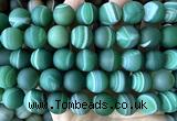 CLS510 15 inches 16mm round matte green banded agate beads