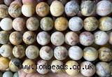 CLS618 15 inches 16mm round yellow crazy lace agate beads
