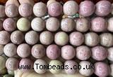 CLS626 15 inches 16mm round pink wooden jasper beads wholesale