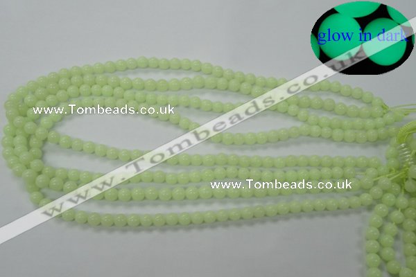 CLU02 15.5 inches 6mm round luminous stone beads wholesale