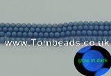 CLU101 15.5 inches 6mm round blue luminous stone beads