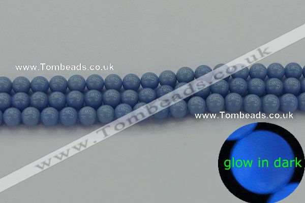 CLU102 15.5 inches 8mm round blue luminous stone beads