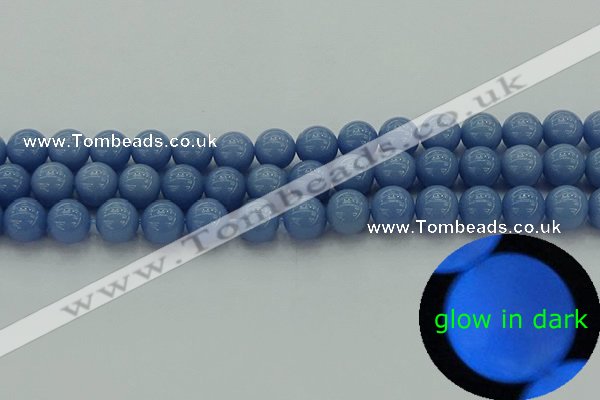 CLU103 15.5 inches 10mm round blue luminous stone beads